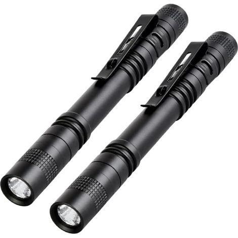 Taschentaschenlampe, Set mit 2 LED-Taschentaschenlampen mit Clip, Mini-Taschentaschenlampe, kleine Taschentaschenlampe für Inspektionen