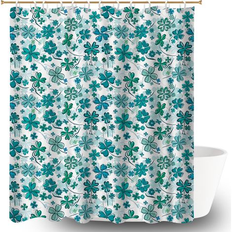 Voile de douche fluide en polyester 180x180 esthétique protection douche pour idée cadeau pour pendaison de crémaillère (1/5)