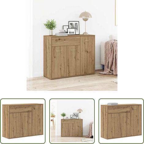 vidaXL Buffet salle à manger - Buffet chêne artisanal 88x30x70 cm bois d'ingénierie (1/5)