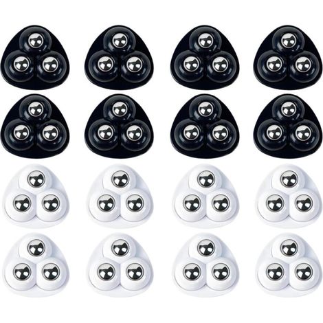 Lot de 16 Roulettes Pivotantes Auto Adhésives,360 Degrés Mini Roulettes à Billes Autocollantes Avec 3 Billes En Acier pour Machine à Café,Poubelle,Appareils De Cuisine,Petits Meubles (1/5)