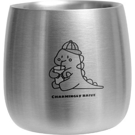 Verres à eau pour enfants de maternelle en acier inoxydable 304, Anti- et Anti-brûlure, ces tasses peuvent être empilées (Petit dinosaure) (1/5)