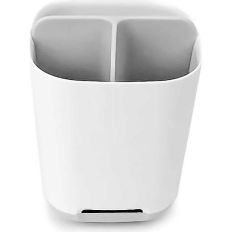 Support Pour Brosse À Dents - 3 Compartiments - Avec Trous D’Évacuation - Pour Salle De Bain Vanité Lavabo Plan De Travail - Gris - 1 Pièce (1/5)