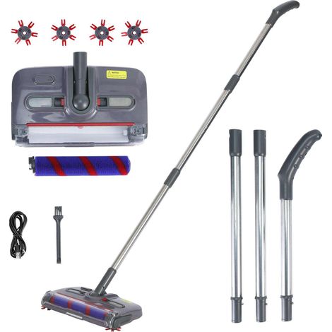Tête de nettoyage pour aspirateur multi-surfaces avec raclette rotative et lumière LED - Accessoires inclus