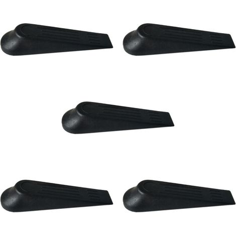 SABIR Butées Darrêt de Porte Quincaillerie Butée de Porte Cale en Caoutchouc Antidérapant Plastique Noir pour La Maison Et Le Bureau (Lot de 5), (1/5)