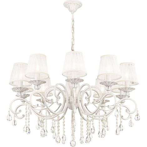 Lampadario Elegant in Metallo Grace Bianco con Oro (1/5)