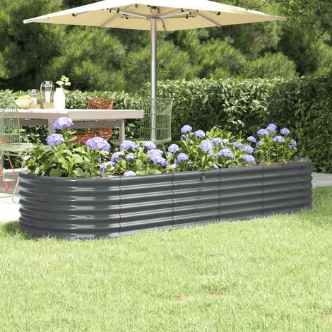 Hochbeet Verzinkter Stahl 224x80x36 cm Anthrazit