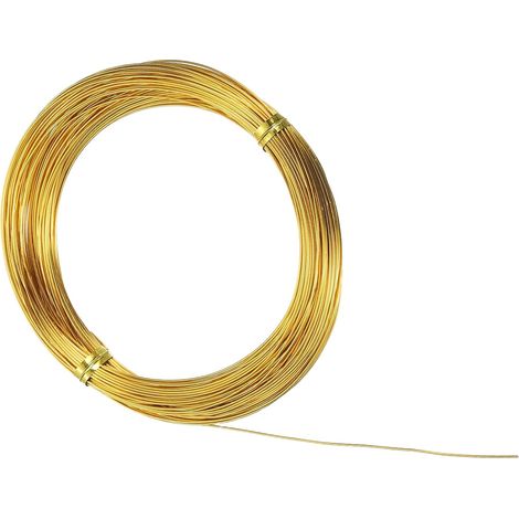 100 Pieds Fil D'aluminium 22 Gauge 0.6mm Fil D'armature Ton Or (1/5)