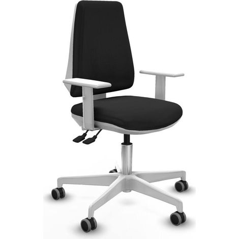 Piqueras y Crespo Elche Silla de Oficina Negra con Brazos Blancos