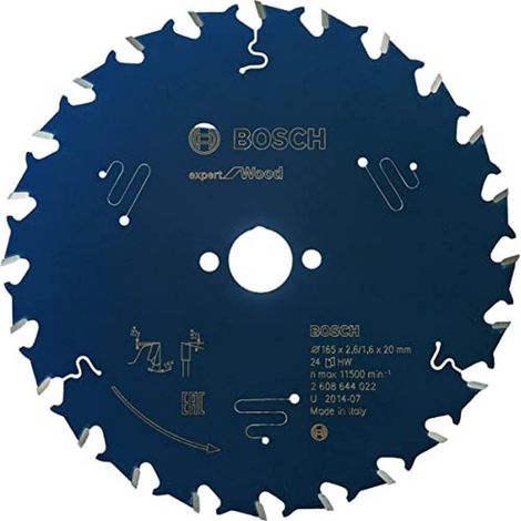 Expert per lama circolare per legno Ø20mm - 165 x 20 x 2,6 mm, 24 - 2 608 644 022 (1/3)