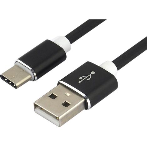 Câble USB-A vers USB-C 1,5 m QC 3.0 Silicone Noir 3A