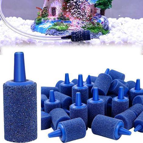 12 Stück Aquarium-Diffusorsteine, poröse Steine für Pumpen, poröser Steindiffusor, geeignet für Heimaquarien zur Sauerstoffversorgung (Blau) (1/5)