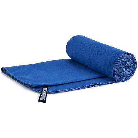 Serviette en microfibre à séchage rapide pour la natation, le yoga et la salle de sport, bleu foncé. (1/5)