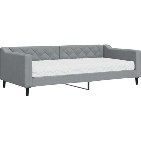 Maison Exclusive - Tagesbett mit Matratze Hellgrau 90x200 cm Stof