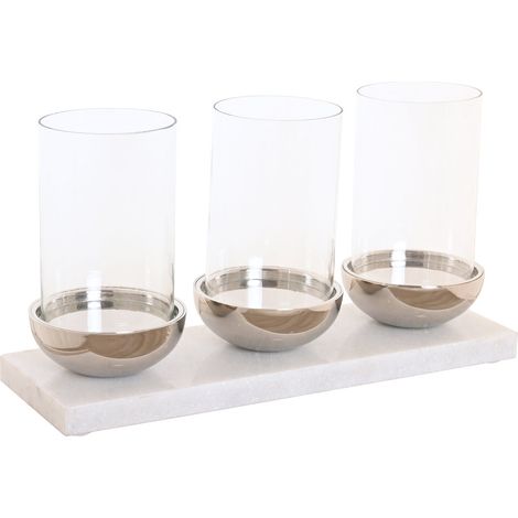 Portavela Marmol Cristal 40X13X22 Triple Blanco (1/4)