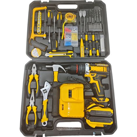 Perceuse Visseuse Sans Fil 21V, Batterie Lithium-Ion avec Chargeur Rapide et 2 Batteries, Mandrin Auto-Serrant, Perceuse Électrique Multifonction pour Bricolage