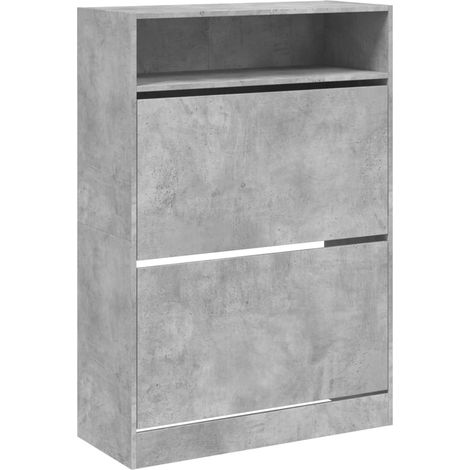 Maison Exclusive - Zapatero 2 cajones abatibles gris hormigón 80x