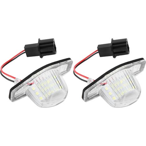 Feu De Plaque D'immatriculation Led - 18 Led Par Unité - Compatible Honda Fit Jazz 2002-2014 - Lot De 2