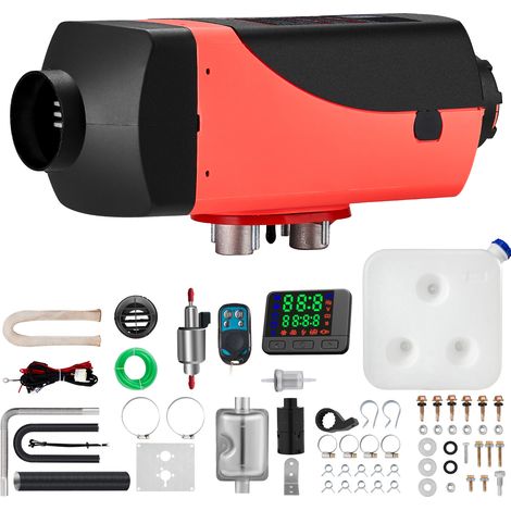 VEVOR Chauffage Diesel 12V 2KW Rechauffeur deair diesel kit de rechauffeur deair en aluminium carburateur en plastique pour voiture camions RV Croisieres avec silencieux