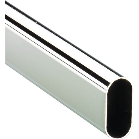 HETTICH Ovales Schrankrohr verchromt, hochglanz, 2000 mm, 47615