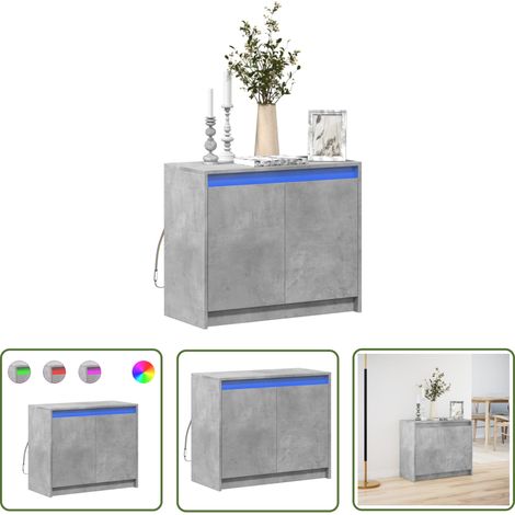 vidaXL LED-Sideboard Betongrau 72x34x61 cm Holzwerkstoff (1/5)