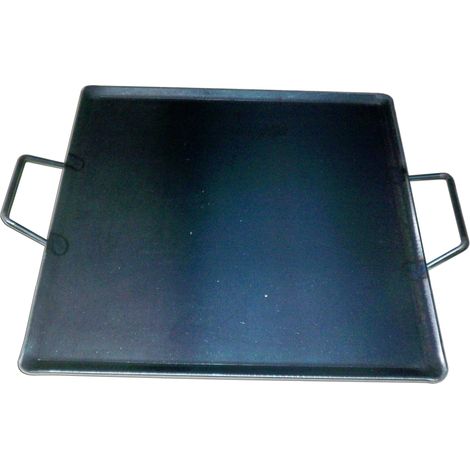 Piastra in acciaio da 4 mm con 2 maniglie in metallo 45 x 45