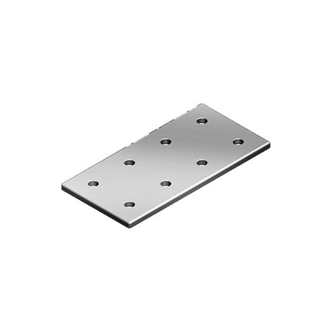 Plaque de renfort en alu 8 trous 60x120mm D7 pour rainure 10 093VD60120