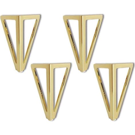 4x Pieds de Table en Métal Triangulaires 15cm Pieds de Meuble Style Moderne pour Armoires Canapés Lit Doré (1/5)