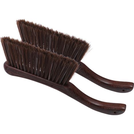 Lot de 2 brosses cheminée à manche en bois pour poêles et établis (1/5)