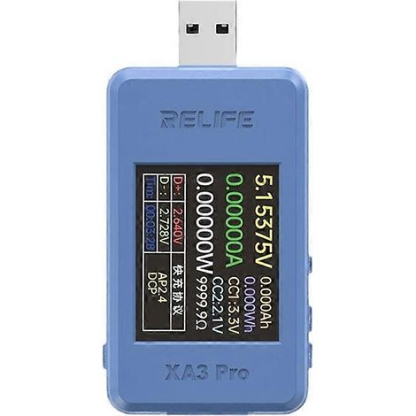 RELIFE XA3 Pro USB Smart Tester, kompatibel mit PD-, QC2.0- und QC3.0-Schnellladung, 6,5-A-Hochstromtester, Reparaturwerkzeug für Mobiltelefone (1/5)