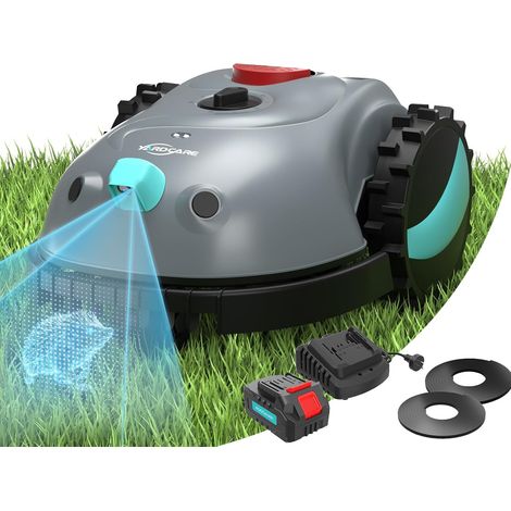 Wireless Robot Lawn Mower with Visual Navigation, Obstacle Detection 150, Robot Lawn Mower with Battery (4Ah), Grass Comb, Replacement Blades (1/5)
