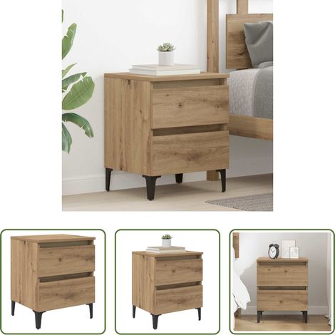 vidaXL Nachttisch Eiche - Nachttisch Artisan-Eiche 40 x 35 x 50 cm Holzwerkstoff (1/5)
