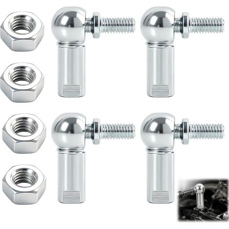4PCS CS10 M6 Joint à Rotule d’Angle avec Filetage Droit M6x1.0,Embouts à Rotule en Acier A3 Autolubrifiants,Résistants aux Chocs,à la Corrosion et aux Hautes Températures pour Machines et Automatisati (1/5)