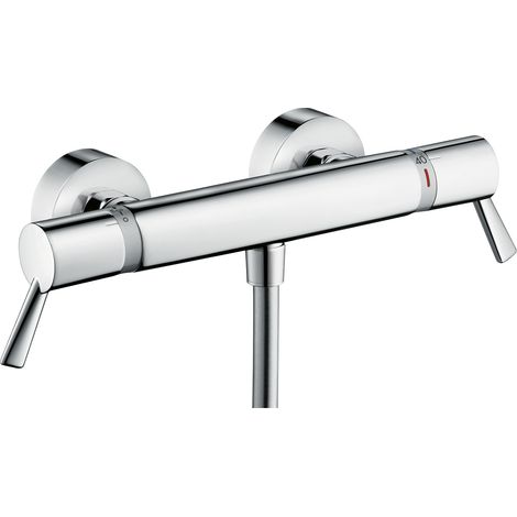 Hansgrohe – Mitigeur thermostatique de douche – Finition chromée – Technologie EcoStop pour gestion de l'eau – Système anti-brûlure SafetyStop