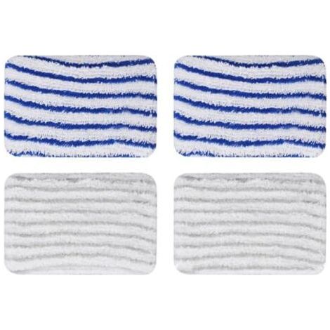 4 Pièces Clean and Steam Lingette, Clean and Steam Accessoires, Serpillere Balai Vapeur pour Rowenta Clean & Steam ZR850002 ZR005801 ZR005804 (Gris et Bleu) (1/5)