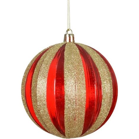 Pallina di Natale rossa e oro Ø10 cm