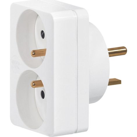 Legrand – Adaptateur électrique 2P+T pour 2 fiches s/p 20A – Configuration raccord pour installations électriques – Usage professionnel