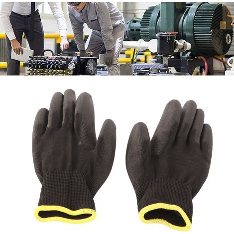 Guanti da lavoro antistatici, 10 paia - Rivestimento in PU nero con bordo rosso, taglia 8 (M) (1/5)