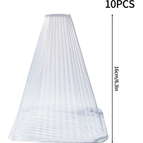 (16 cm, 20 pièces) Couvercle de protection conique pour semis et jeunes plants - Réutilisable - Résistant au froid et aux oiseaux - Tente de plantation (1/4)
