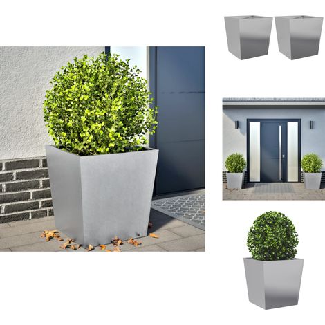 Jardinières 2 pcs 50x50x50 cm acier galvanisé - Jardinière - Jardinières - Jardinière D'extérieur - Jardinière De Patio (1/5)