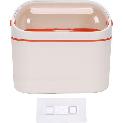 Mini poubelle de bureau avec couvercle rabattable, petite poubelle pour cuisine, bureau, salle de bains, buanderie, dortoir, camping-car (1/5)