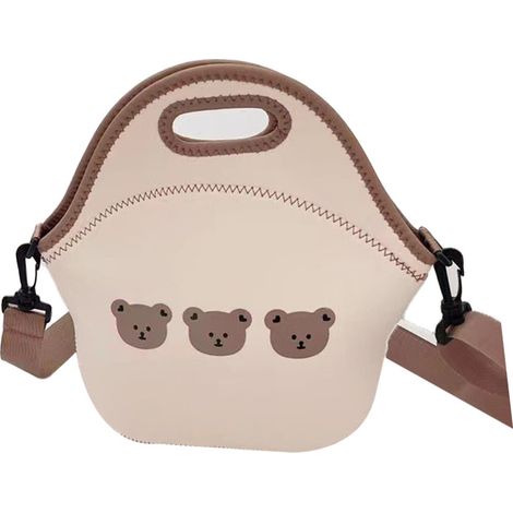 Sac à épaule en coton Bear Hand, grand cabas maman haute capacité, style mignon, solide pour courses, transport et rangement (1/5)