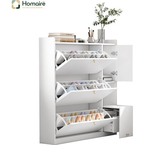 Colonnes de rangement en tissu blanc 119 x 24 x 122 cm HOMAIRE (1/5)