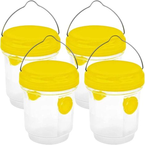 Piege Frelon Asiatique,Piege A Guepes Et Frelons Exterieur À Suspendre,Kit Piege A Frelon pour Bouteille Plastique Interieur, Piege Moustique, Mouche, Moucheron (4PC) (1/4)