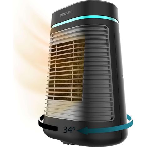 Chauffage céramique tour noir 1500 W écran LED