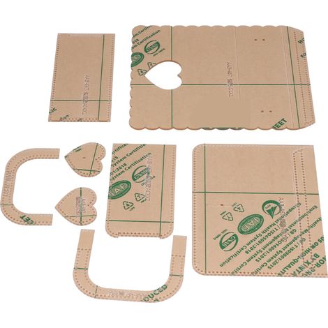 Lot de 8 Gabarits Acryliques Réutilisables Coeur Forme Claire Modèles DIY Cuir Planches pour Fabrication Sacs à Épaule (1/5)