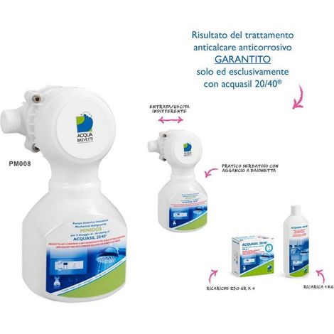 MINIDOS ø1/2"M 1m3/h Pompa dosatrice volumetrica meccanica completa di prima ricarica di AcquaSIL 20/40 PM008