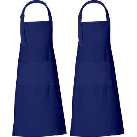 Tabliers de chef pour femmes et hommes 88x69 cm en coton uni avec 3 poches (1/5)