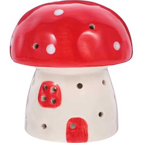 Lampe de Table en Céramique Rouge Champignon Style Cartoon (1/5)