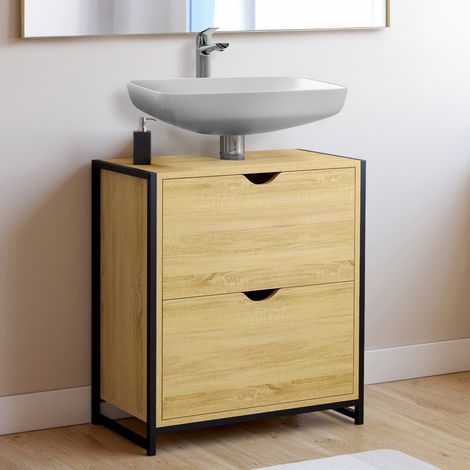 DETROIT mueble de baño de diseño industrial con 2 cajones (1/5)