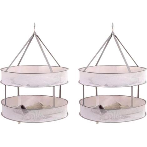 Double-layer foldable mesh clothes drying rack, anti-deformation, 55 cm (set of 2) (1/5)